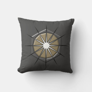 Abstract 12 point star with 3d inner shapes throw pillow