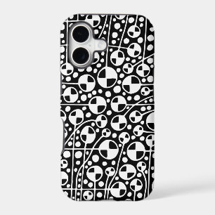 Abstract 130112 v5 White on Black iPhone Case