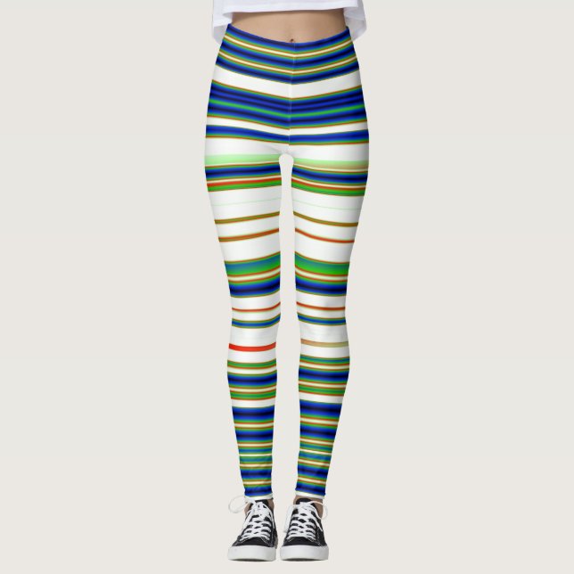 Abstract 130716(06) Horizontal Stripe Leggings (Front)