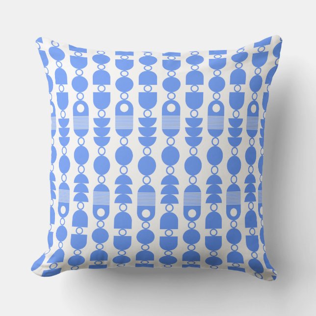 Abstract 140823 - Baby Blue on White Throw Pillow (Front)