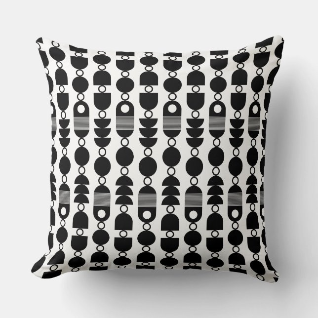 Abstract 140823 - Black Throw Pillow (Front)
