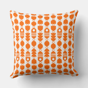 Abstract 140823 - Orange on White Throw Pillow