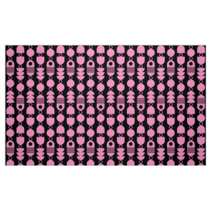 Abstract 140823 - Pink on Black Fabric