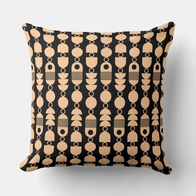 Abstract 140823 - Sand on Black Throw Pillow (Front)