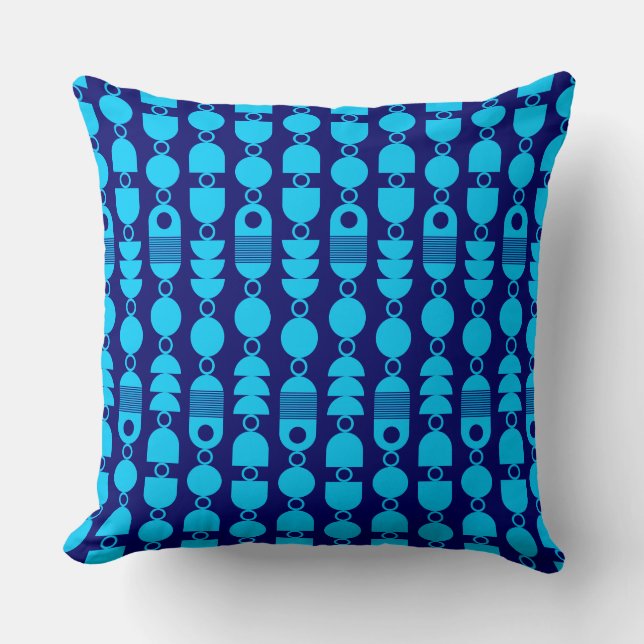 Abstract 140823 - Sky Blue on Deep Navy Throw Pillow (Front)
