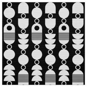 Abstract 140823 - White on Black Fabric