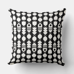Abstract 140823 - White on Black Throw Pillow