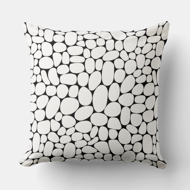 Abstract 160417 - White on Black Throw Pillow (Front)