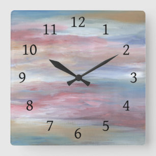 Abstract 16 square wall clock