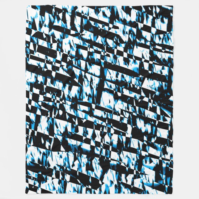 Abstract 190819 - 010 - Indigo Style Fleece Blanket (Front)