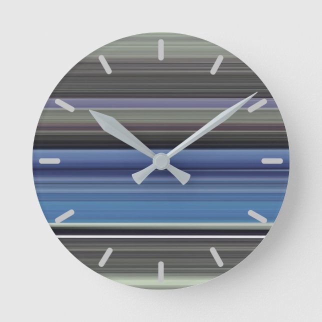Abstract #1: Blue and grey Round Clock (Front)