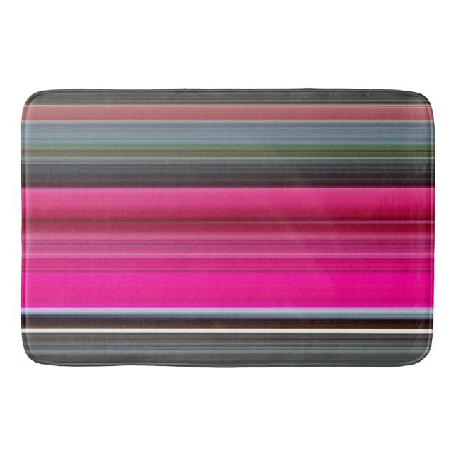 Abstract #1: Cerise and gray Bath Mat (Front)