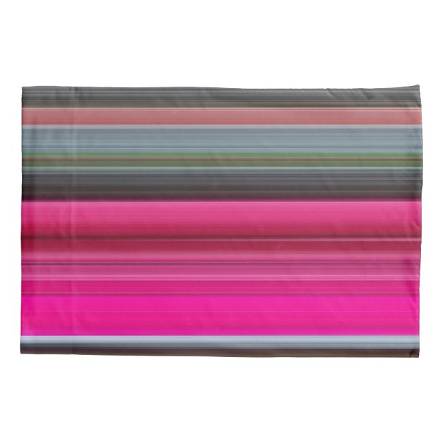 Abstract #1: Cerise and gray Pillowcase (Back)