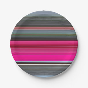 Abstract #1: Cerise and grey Paper Plate