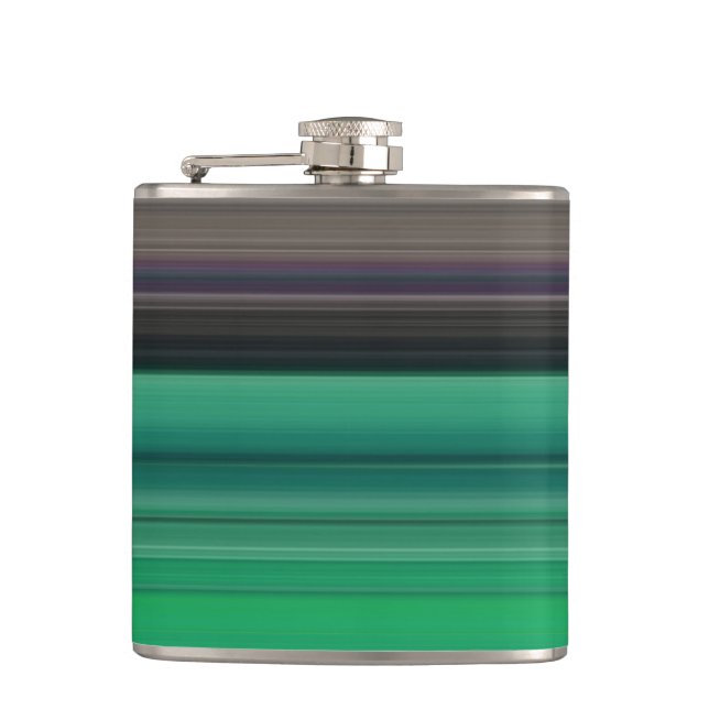 Abstract #1: Green and gray Hip Flask (Front)