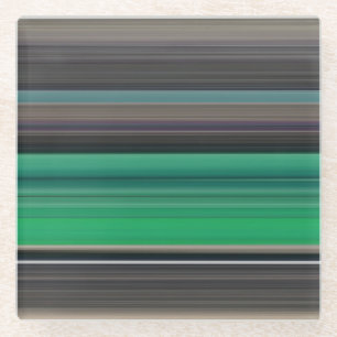 Abstract #1: Green and grey Glass Coaster