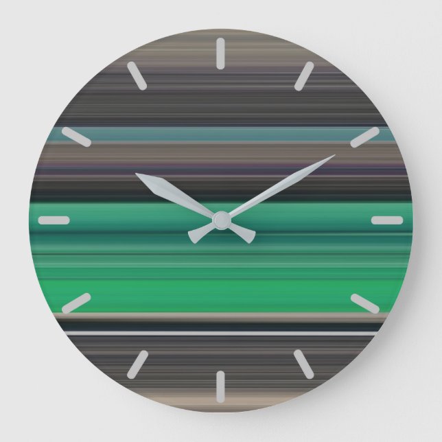 Abstract #1: Green and grey Large Clock (Front)