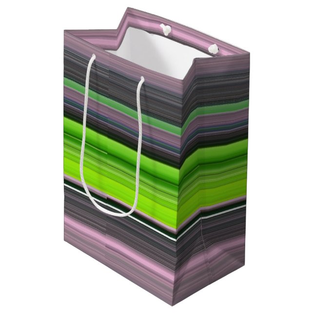 Abstract #1: Lime and gray Medium Gift Bag (Front Angled)