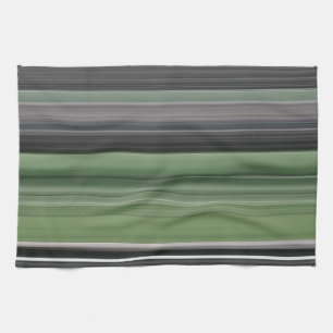 Abstract #1: Olive green and grey Kitchen Towel