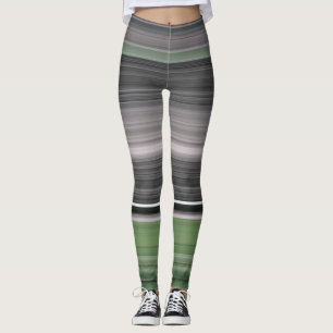 Abstract #1: Olive green and grey Leggings