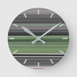 Abstract #1: Olive green and grey Round Clock