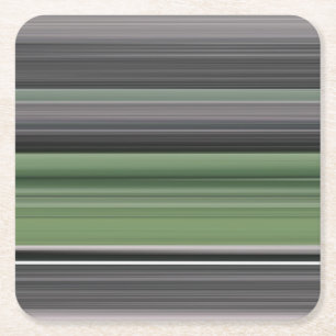 Abstract #1: Olive green and grey Square Paper Coaster