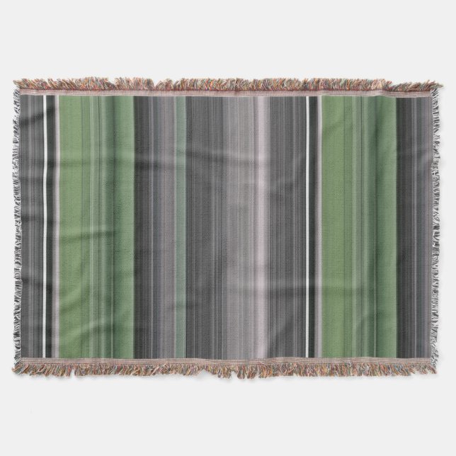 Abstract #1: Olive green and grey Throw Blanket (Front)