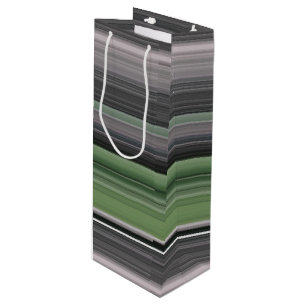 Abstract #1: Olive green and grey Wine Gift Bag