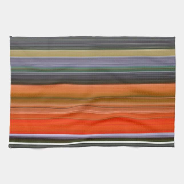 Abstract #1: Orange and gray Kitchen Towel (Horizontal)