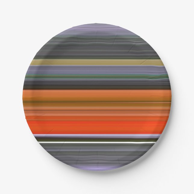 Abstract #1: Orange and gray Paper Plate (Front)