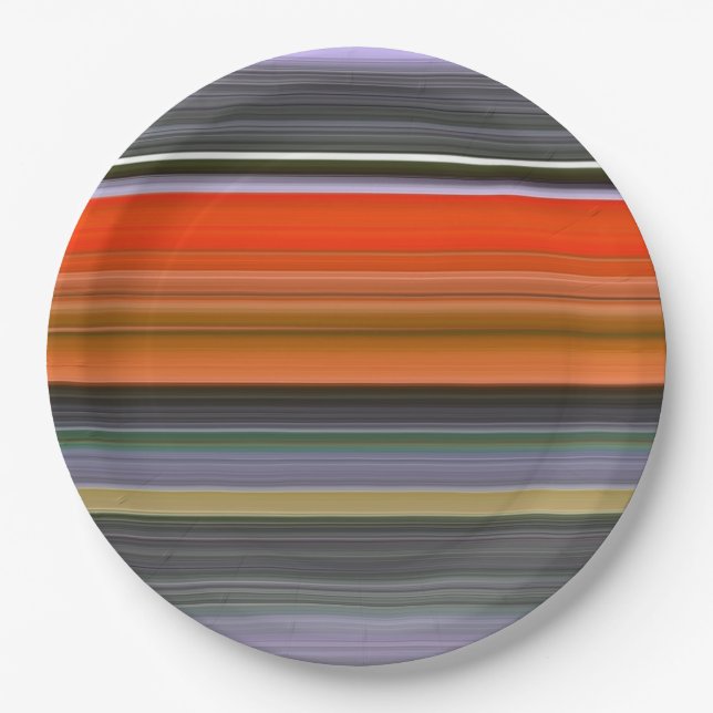 Abstract #1: Orange and gray Paper Plate (Front)
