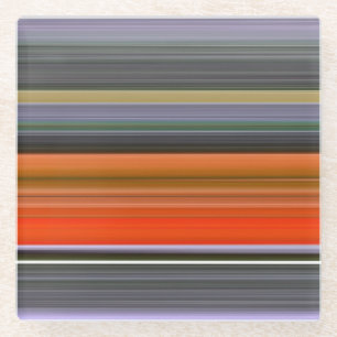 Abstract #1: Orange and grey Glass Coaster