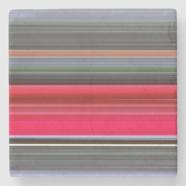 Abstract #1: Red and Gray Stone Coaster (Front)
