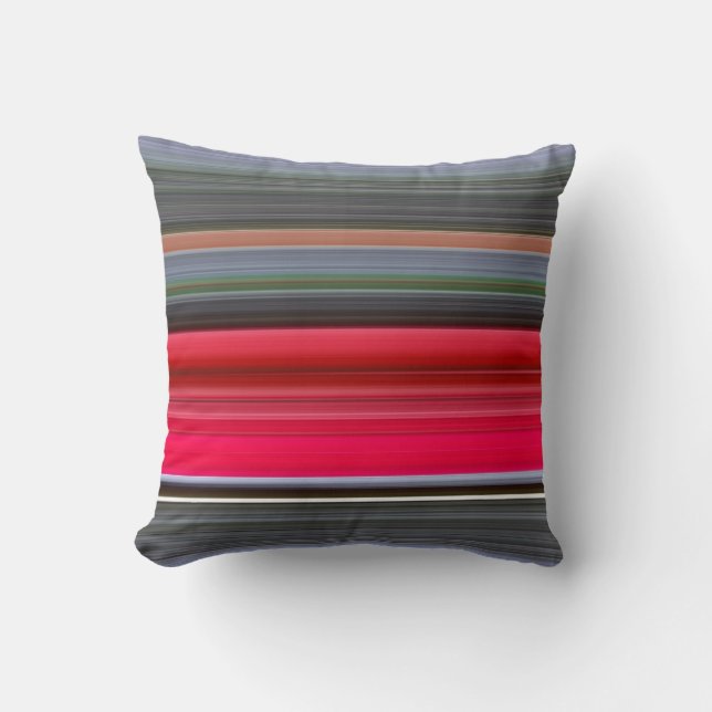Abstract #1: Red and Grey Throw Pillow (Front)