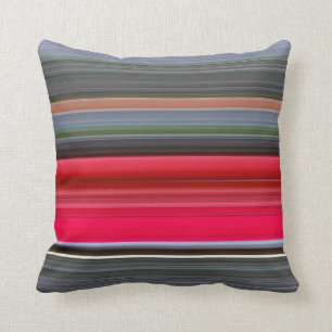 Abstract #1: Red and Grey Throw Pillow