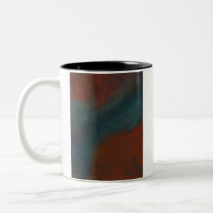 Abstract 1: reds and blues Two-Tone coffee mug