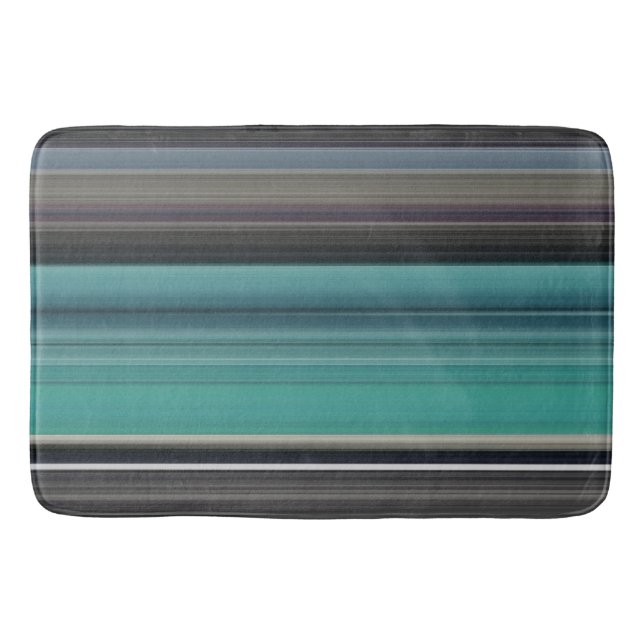 Abstract #1: Teal and grey Bath Mat (Front)