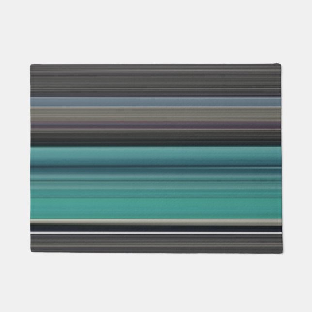 Abstract #1: Teal and grey Doormat (Front)