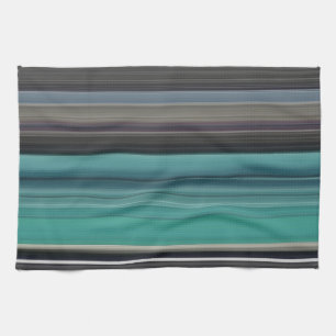 Abstract #1: Teal and grey Kitchen Towel