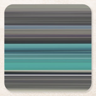 Abstract #1: Teal and grey Square Paper Coaster