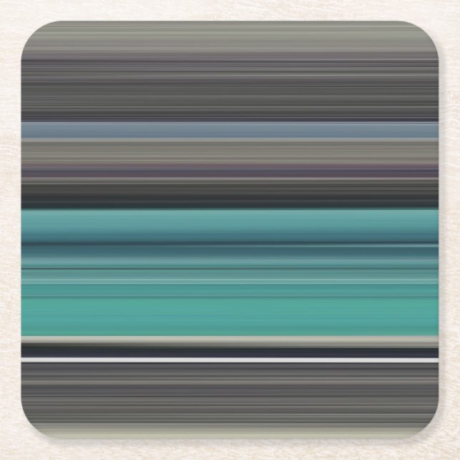 Abstract #1: Teal and grey Square Paper Coaster (Front)