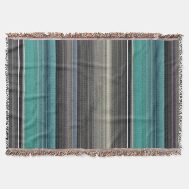 Abstract #1: Teal and grey Throw Blanket (Front)