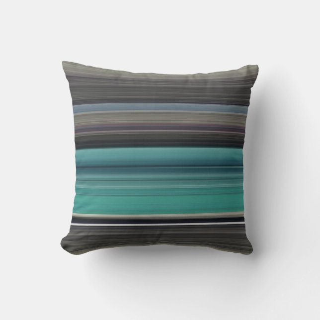 Abstract #1: Teal and grey Throw Pillow (Front)