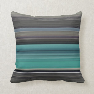 Abstract #1: Teal and grey Throw Pillow