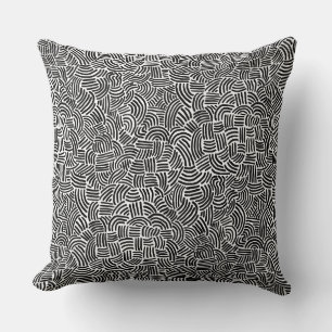 Abstract 200923 - Black on White Throw Pillow