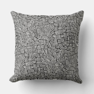 Abstract 200923 - White on Black Throw Pillow