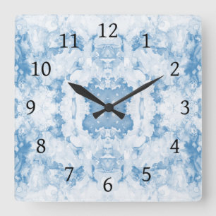 Abstract 20 Blue Square Wall Clock