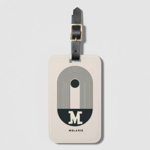 Abstract 20s aesthetic boho minimal Monogram Luggage Tag