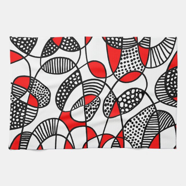 Abstract 211216 - Red Kitchen Towel (Horizontal)