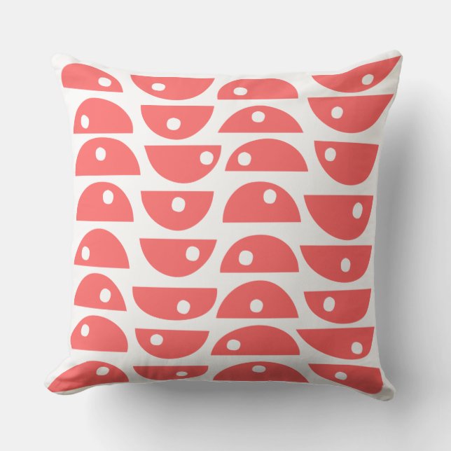 Abstract 220816 - Tropical Pink on White Throw Pillow (Front)